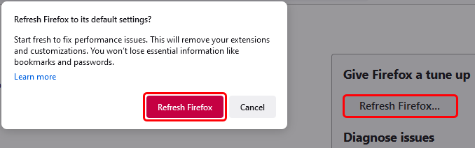 How to reset Firefox step 3